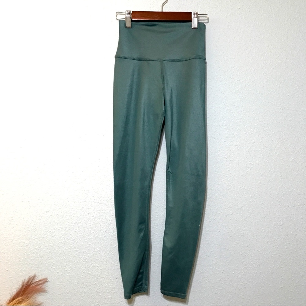 Alo High Waist Shimmer Legging in Galactic Teal S